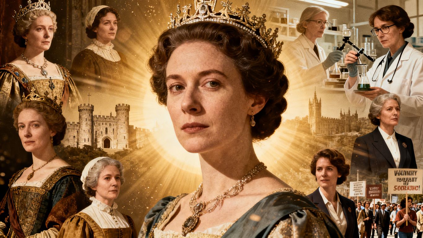 Montage of powerful historical female leaders and trailblazers.